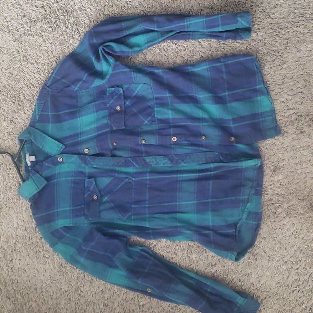 Charlotte Russe Blue and Green Flannel size medium